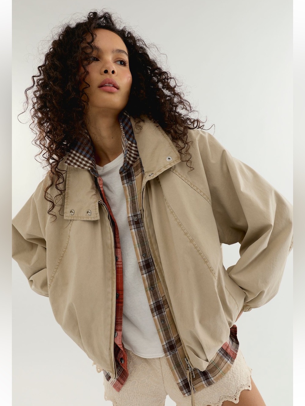 NWT FREE PEOPLE CHELSEA FUNNEL-NECK JACKET